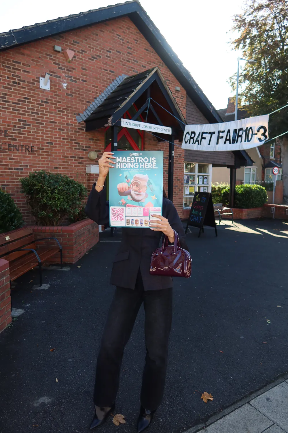 Find Maestro poster outside Linthorpe Community Centre